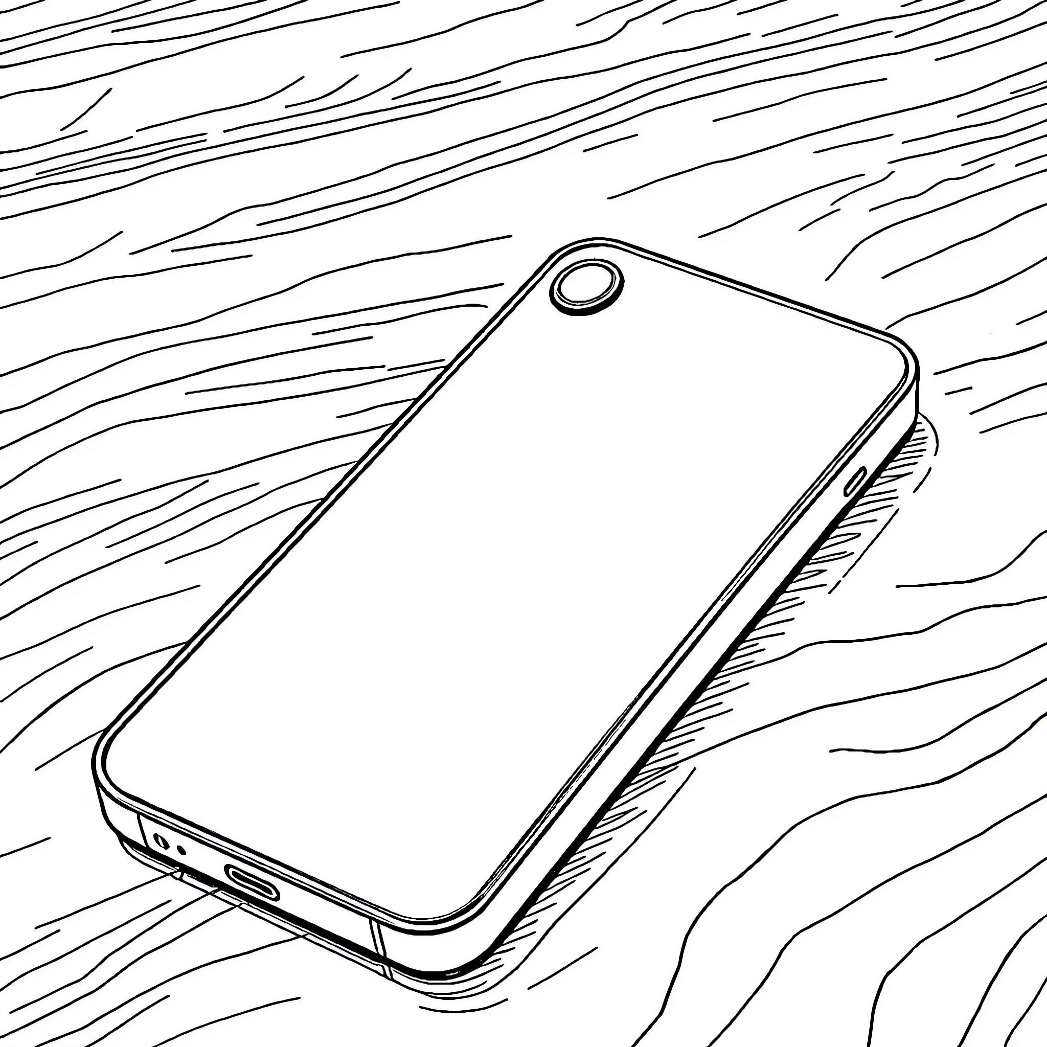 iPhone on a textured background Coloring Page (free black-and-white line drawing printable PDF for all, from beginners to advanced learners, including children, teens, adults, and seniors)