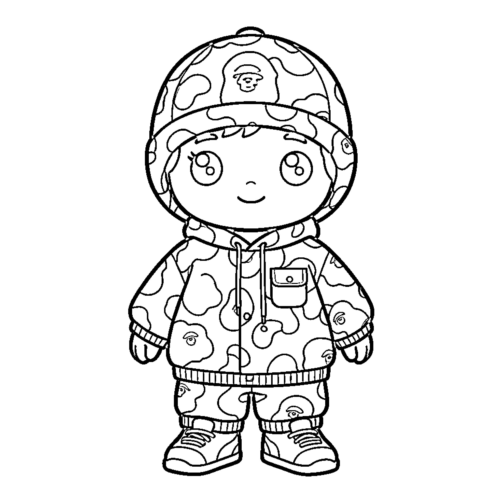 Milo's Exciting Adventure in the Outdoors Coloring Page (free black-and-white line drawing printable PDF for all, from beginners to advanced learners, including children, teens, adults, and seniors)
