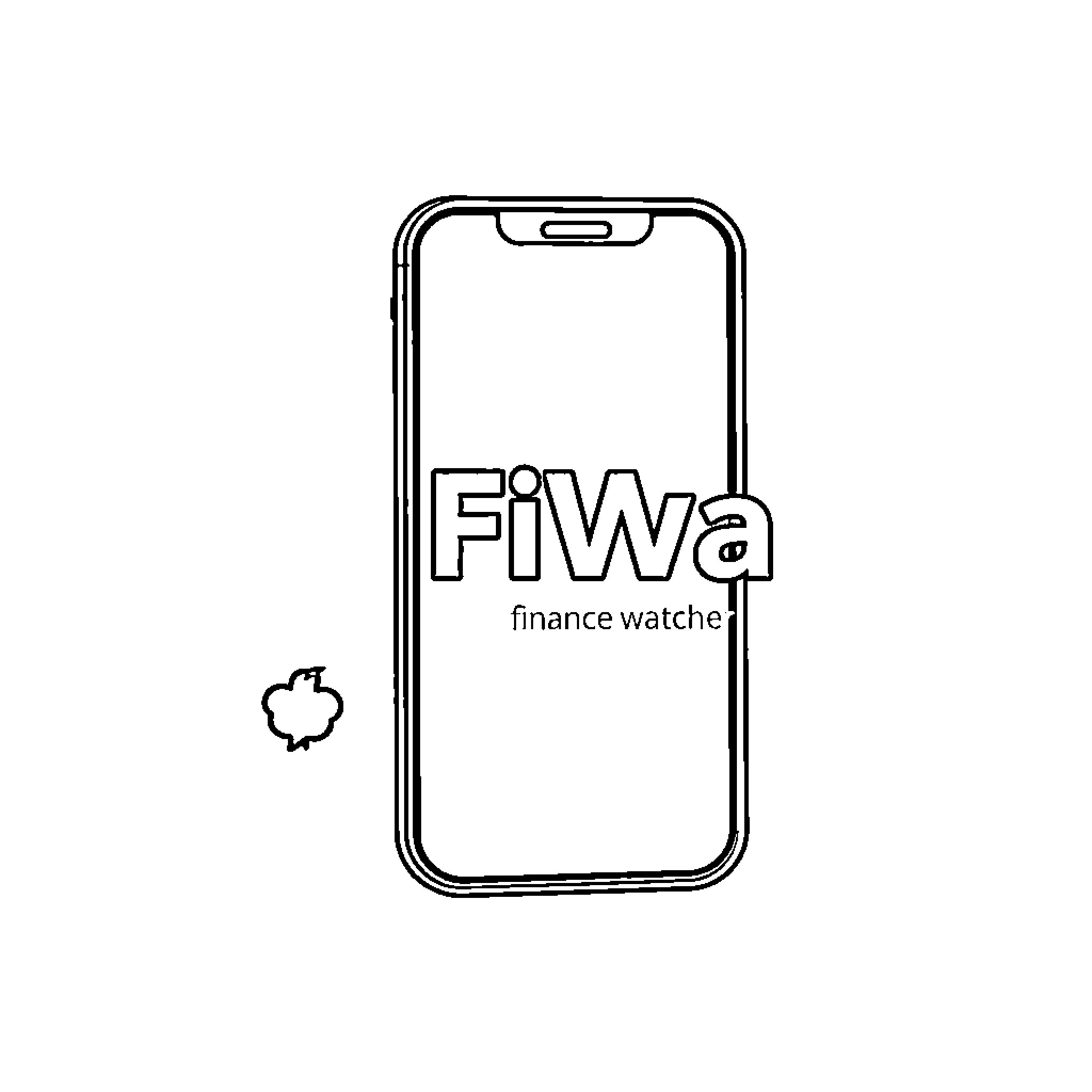 Finance mobile app interface on smartphone Coloring Page (free black-and-white line drawing printable PDF for all, from beginners to advanced learners, including children, teens, adults, and seniors)