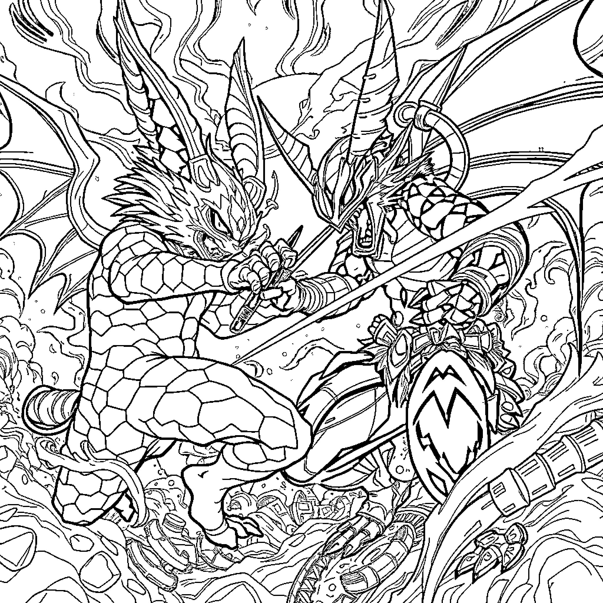 Katseye: Mysterious Mythical Creature in Vibrant Realm Coloring Page (free black-and-white line drawing printable PDF for all, from beginners to advanced learners, including children, teens, adults, and seniors)